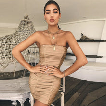 Load image into Gallery viewer, Spring Summer Women Clothing Sexy Tube Top Nightclub Ruffle Hip Dress