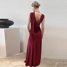 Load image into Gallery viewer, Women Clothing Winter Sexy Backless Gauzy Slim Fit Patchwork Tied Dress Women