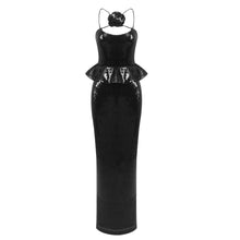 Load image into Gallery viewer, Charming Long Sheath Slim Fit Black Sequ Dress Spring Wear