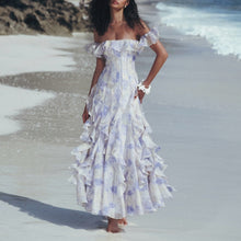 Load image into Gallery viewer, Seaside Vacation Cami Dress Yarn French Ruffled Beach Dress Atmosphere Maxi Dress Elegant