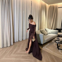 Load image into Gallery viewer, Spring Summer Women Clothing Tube Top Stitching Lace Long Sleeve Big Hem Elegance Retro Dress