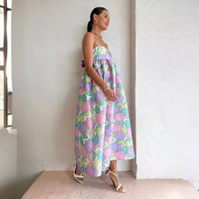 Load image into Gallery viewer, Casual Elegant Printed Sling Loose Sleeveless Backless Large Swing Dress