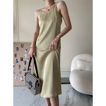 Load image into Gallery viewer, French Acetate Draping Satin Cami Dress Long Women Dress Spring