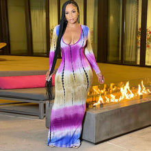 Load image into Gallery viewer, Women Clothing Spring Summer Colorful Tie Dye off Shoulder Tube Top Dress