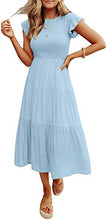 Load image into Gallery viewer, Women Clothing Popular Pinfei Flounced Sleeve Pleating Layered Short Sleeve Large Swing Dress