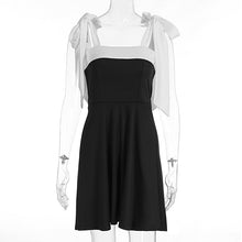 Load image into Gallery viewer, Summer Women Clothing Elegant Stitching Lace up Square Neck Cinched Slimming Dress