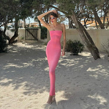 Load image into Gallery viewer, Women Clothing Summer off Neck Tube Top Backless Lace up Sexy Tight Waist Slimming Dress