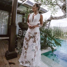 Load image into Gallery viewer, Spring Summer Women Clothes Dress Sexy Lace Cutout Backless Beach Maxi Dress