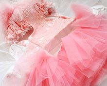 Load image into Gallery viewer, Unique Pet Feather Tutu Dog Lace Dress Princess Dress Pink Swan for Wedding Party Birthday Festival One Piece