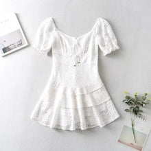 Load image into Gallery viewer, Short Spring Chest Lace up Back Zipper Lace Dress
