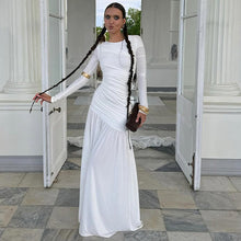 Load image into Gallery viewer, Best Seller in Women Clothing Summer Slim Fit Pleated round Neck Long Sleeved Dress Women