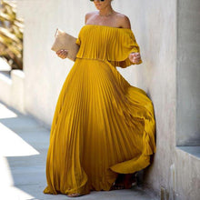 Load image into Gallery viewer, Spring Summer Women Clothing Sexy off-Shoulder Tube Top Folding Chiffon Party Formal Dress