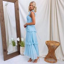 Load image into Gallery viewer, Summer Women Clothing Solid Color Elegant Graceful Ruffled Dress