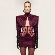 Load image into Gallery viewer, Autumn Winter Sexy Tight Elastic Satin Hip Elegant Dress