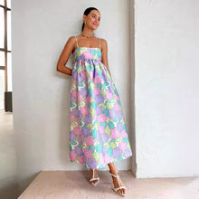 Load image into Gallery viewer, Casual Elegant Printed Sling Loose Sleeveless Backless Large Swing Dress