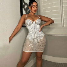 Load image into Gallery viewer, Sexy Slim Fit Rhinestone Tassel Dress