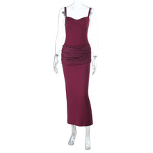 Load image into Gallery viewer, Autumn Winter Solid Color Lace Deep V Plunge Sexy Backless Stitching Strap Dress