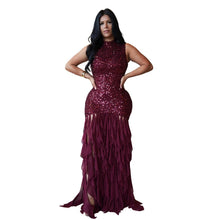 Load image into Gallery viewer, Elegant Women Wear Sexy Slim Sequin Mesh Stitching Dress