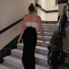 Load image into Gallery viewer, Winter Sexy Sexy off Shoulder Furry Tube Top Slit Dress Women