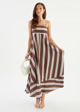 Load image into Gallery viewer, Summer Dress Striped Printed High Waist Big Swing French Cami Dress