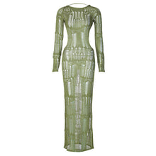 Load image into Gallery viewer, Fall Best Seller in Sexy Backless Hollow Out Cutout out See through Long Sleeve Slim Long Woolen Dress for Women