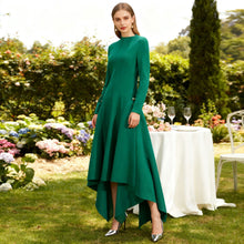 Load image into Gallery viewer, Simple Solid Color Dress Spring High Grade Waist Slimming Irregular Asymmetric Dress Women