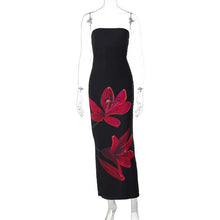 Load image into Gallery viewer, Women Clothing Summer Personalized Printed off Neck Tube Top Backless Tied Dress