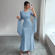 Load image into Gallery viewer, Spring Stitching Mesh Large Swing Sleeves Sexy Slim Fit Fishtail Dress