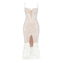 Load image into Gallery viewer, Bandage Dress Sexy Lace Ruffled Slit Sheath Fishtail Cami Dress Bandage Dress
