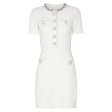 Load image into Gallery viewer, Spring Autumn Classic Knitted Net Red Popular Slim Fit Slimming Rhinestone Dress