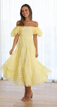 Load image into Gallery viewer, Women One Neck Lantern Sleeve Layer Stitching Dress