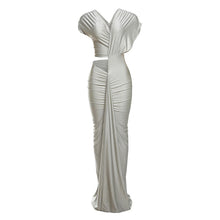 Load image into Gallery viewer, Winter Sexy Slim Fit Cropped Split Dress Solid Color Skinny Sheath Dress