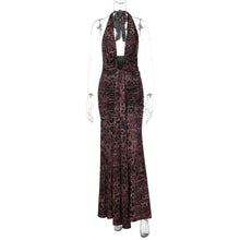Load image into Gallery viewer, Women Clothing Sexy Deep V Plunge Halter Backless Slim Fit Pleated Dress