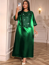 Load image into Gallery viewer, Elegant round Neck Sequin Cloth Cloth Dress African Ethnic Loose Robe Party Dress