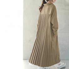 Load image into Gallery viewer, Spring Autumn Loose Overknee Dress Women Casual Large Version Back Pleated Long Shirt Dress