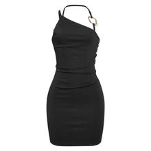 Load image into Gallery viewer, Spring Trendy Oblique Shoulder Halter Backless Personalized Sexy Dress