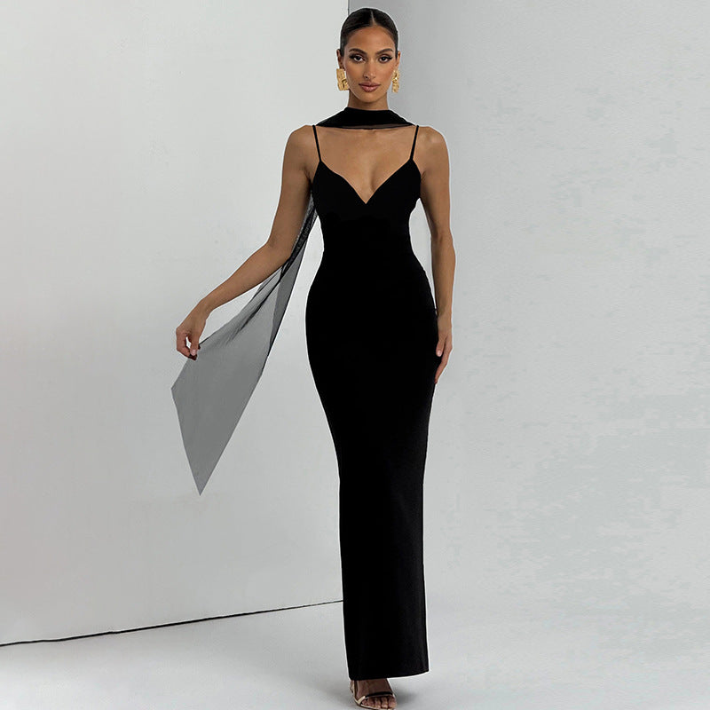 Strap Dress Ribbon Elegant Sexy Slim Dress