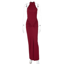 Load image into Gallery viewer, Women Summer Back Zipper Pleated Sleeveless Dress