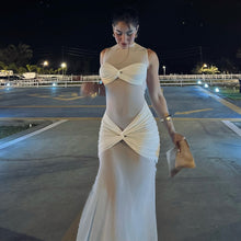 Load image into Gallery viewer, Spring Evening Sheer Mesh Sexy Solid Color Sheath Women Dress