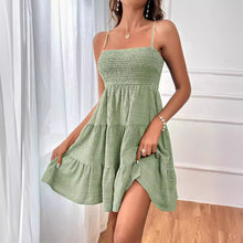 Load image into Gallery viewer, Women Clothing Summer off Neck Camisole Solid Color All Matching Texture Dress