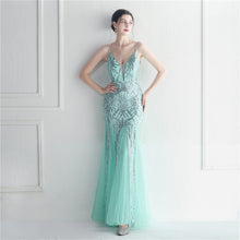 Load image into Gallery viewer, Popular Mesh Beads Sequined Dress Long Evening Dress Star Event Exhibition Stage