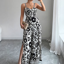 Load image into Gallery viewer, Spring Summer Elegant Twist Print Sling Wide Leg One Piece Long Pants Women Clothing