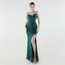 Load image into Gallery viewer, Heavy Industry Sequin Beaded Boning Corset Waist Tight Evening Dress