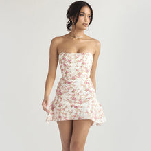 Load image into Gallery viewer, Women Clothing Women Tube Top Backless Short Dress Sexy Decoration Floral French Dress Women Dress