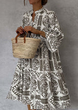 Load image into Gallery viewer, Dress Casual Printed 3/4 Sleeves Shirt Dress for Women