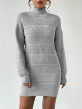 Load image into Gallery viewer, Autumn Winter Half Turtleneck Knitted Dress Women Clothing Fashionable Solid Color All Matching Sexy Hip Dress