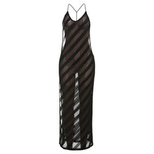 Load image into Gallery viewer, Women Clothing Spring Arrival Sexy Side Split Bare Back Slim Fit See through Dress