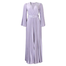 Load image into Gallery viewer, Women Clothing V neck Sexy Pleated Formal Swing Dress Maxi Dress
