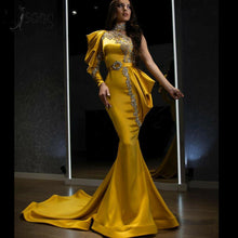Load image into Gallery viewer, Women Clothing Evening Dress Gold High Collar Dress Cocktail Dress