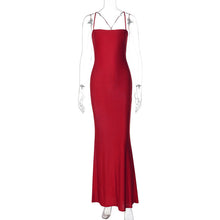 Load image into Gallery viewer, Women Clothing Summer Solid Color Tube Top Backless Stitching Hollow Out Cutout out Tied Slim Fit Slimming Dress Women